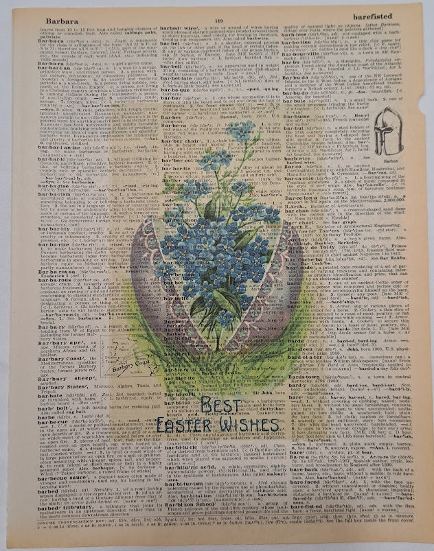 Easter: Easter egg with Blue Flowers