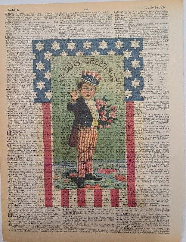4th of July: Young Uncle Sam Greeting Card Print
