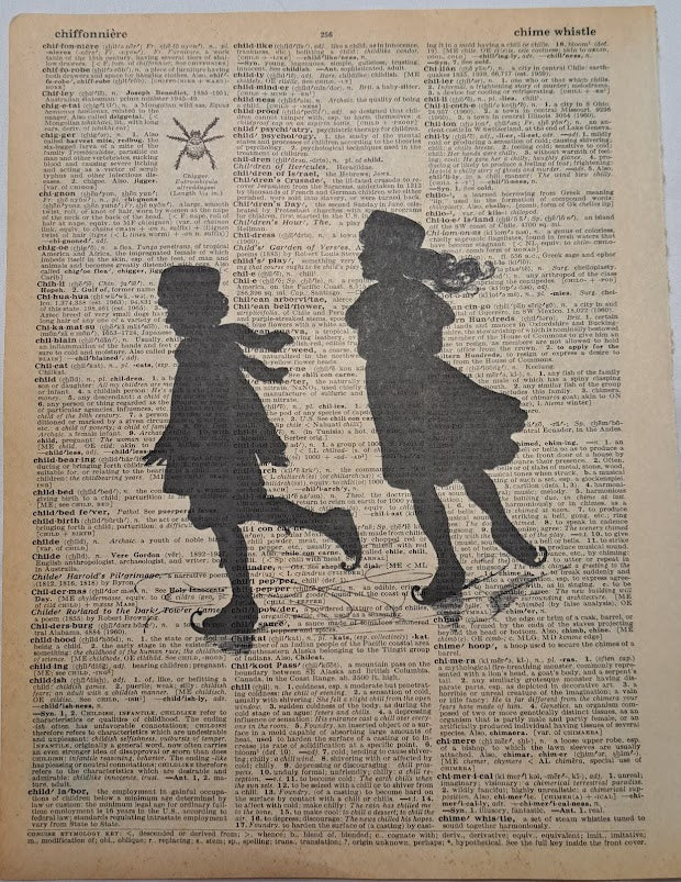Christmas: Black/White Ice Skaters