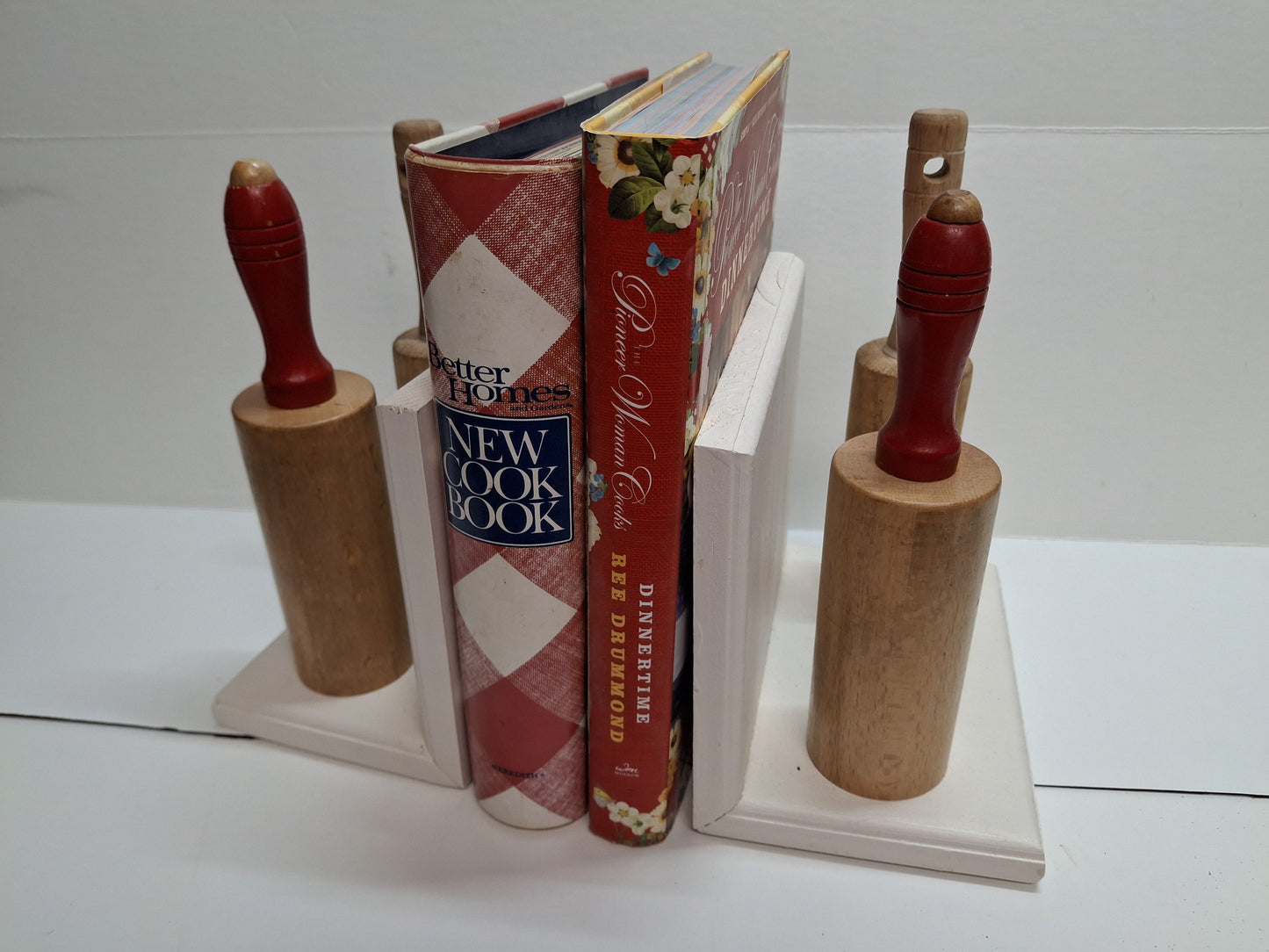 Rolling Pin Bookend - white paint