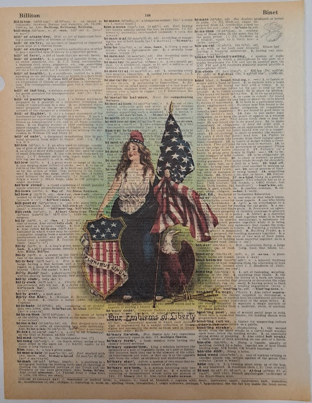 4th of July: Lady Liberty with Flag & Shield
