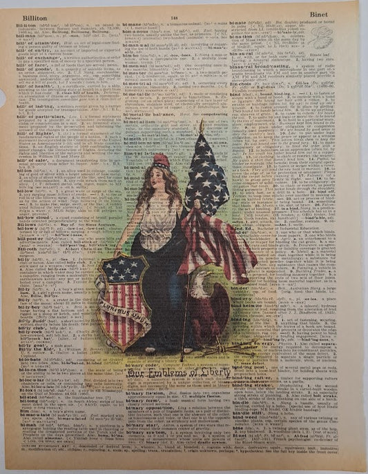 4th of July: Lady Liberty with Flag & Shield