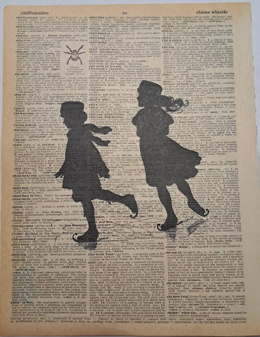 Christmas: Black/White Ice Skaters
