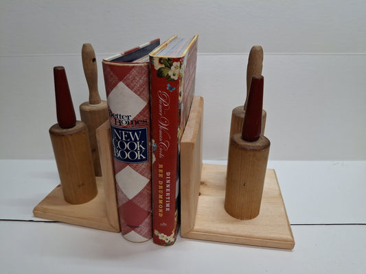 Rolling Pin Bookend - light stain
