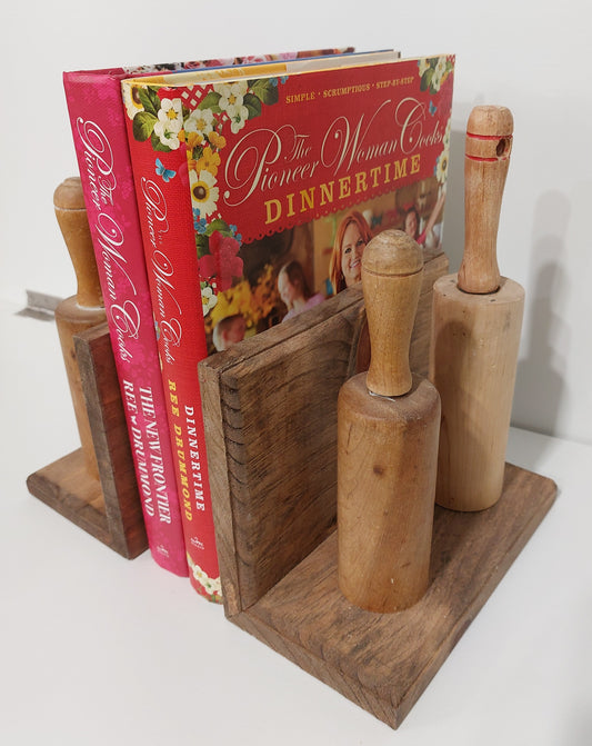 Rolling Pin Bookend - medium stain