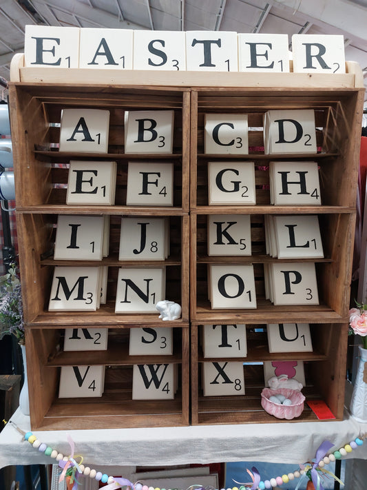 Scrabble Tiles (standard black letters)
